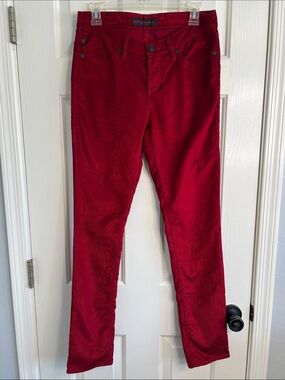 Rock & Republic Berlin Red Skinny Micro Corduroy Pants size 8 aka 29